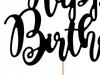 Happy Birthday Cake Topper Black, 22.5cm, 1pc