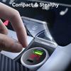 USAMS CC327 C44 USB-A + Type-C Dual Port Car Charger 45W Fast Charging Aluminum Alloy Power Adapter with Voltage Display