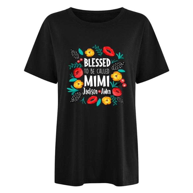 Весна-лето BLESSED узор напечатанный женский свободный повседневный круглый вырез из чистого хлопка с короткими рукавами футболка