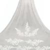 3 Meter Bridal Veil Lace Applique Metal Comb Fixing Ultra Long Bridal Drop Veil for Wedding Ivory