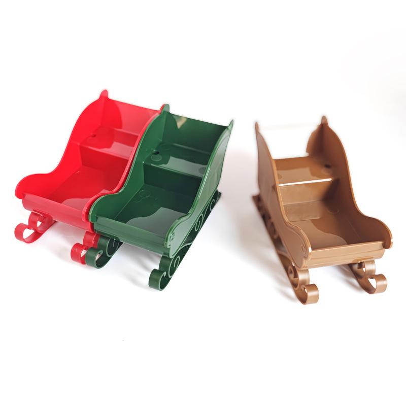 Рождественское украшение Украшение для дома Набор санок, Зимний контейнер для хранения подарков и конфет, Стеллаж для хранения