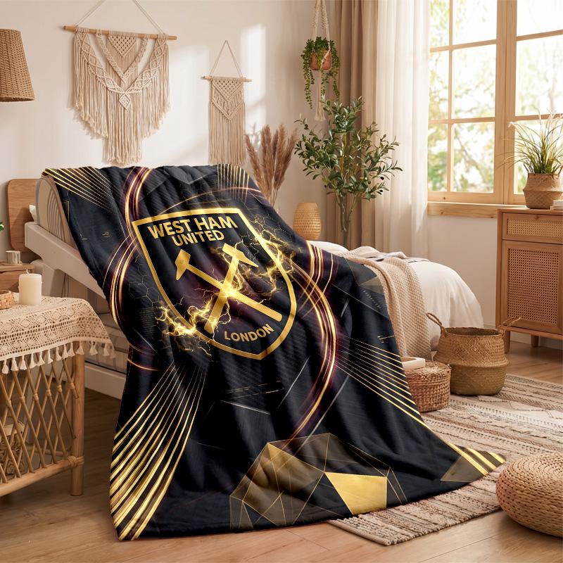 West Ham United Football Print Flannel Blanket Soft Warm Sofa Bed Throw Blanket For Home Office Bedroom