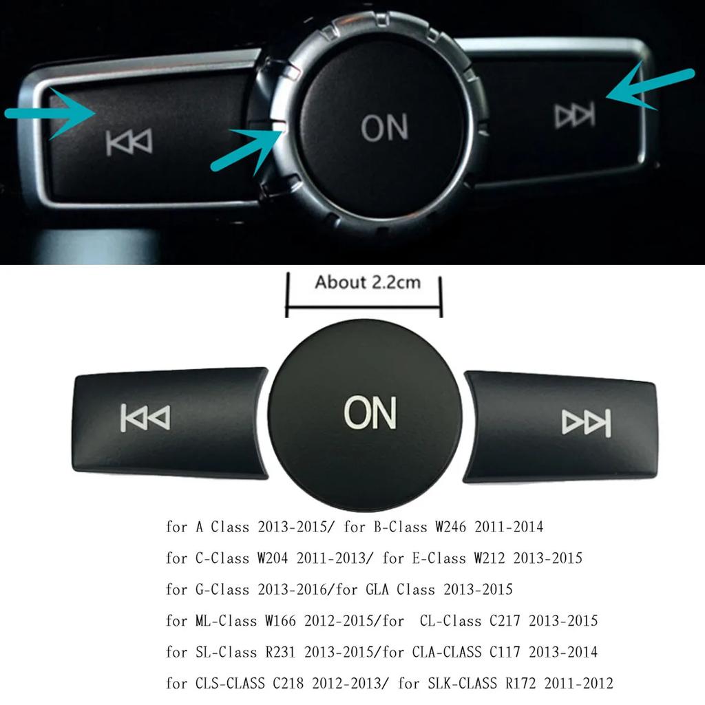 Car Multimedia Volume Radio ON Button Cover Trim Sticker Decal For Mercedes Benz A B C E GLA CIA ML GL SLK W176 W246 W204 W212