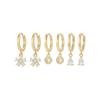 3-Pair Zircon Ear Buckle Set Delicate Shiny Cute Style Women's Party & Daily Wear Fashion Trendy Ear Jewelry Accessories