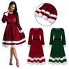 Women's Ladies Velvet Mrs Santa Claus Long Sleeve Costume Christmas Fancy Dress Outfits Cosplay