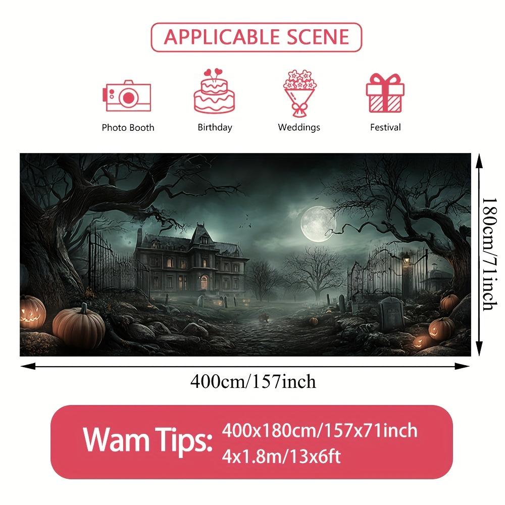 2D flat 2D door banner 1pc large Halloween garage door banner - Weird haunted house decoration polyester door banner
