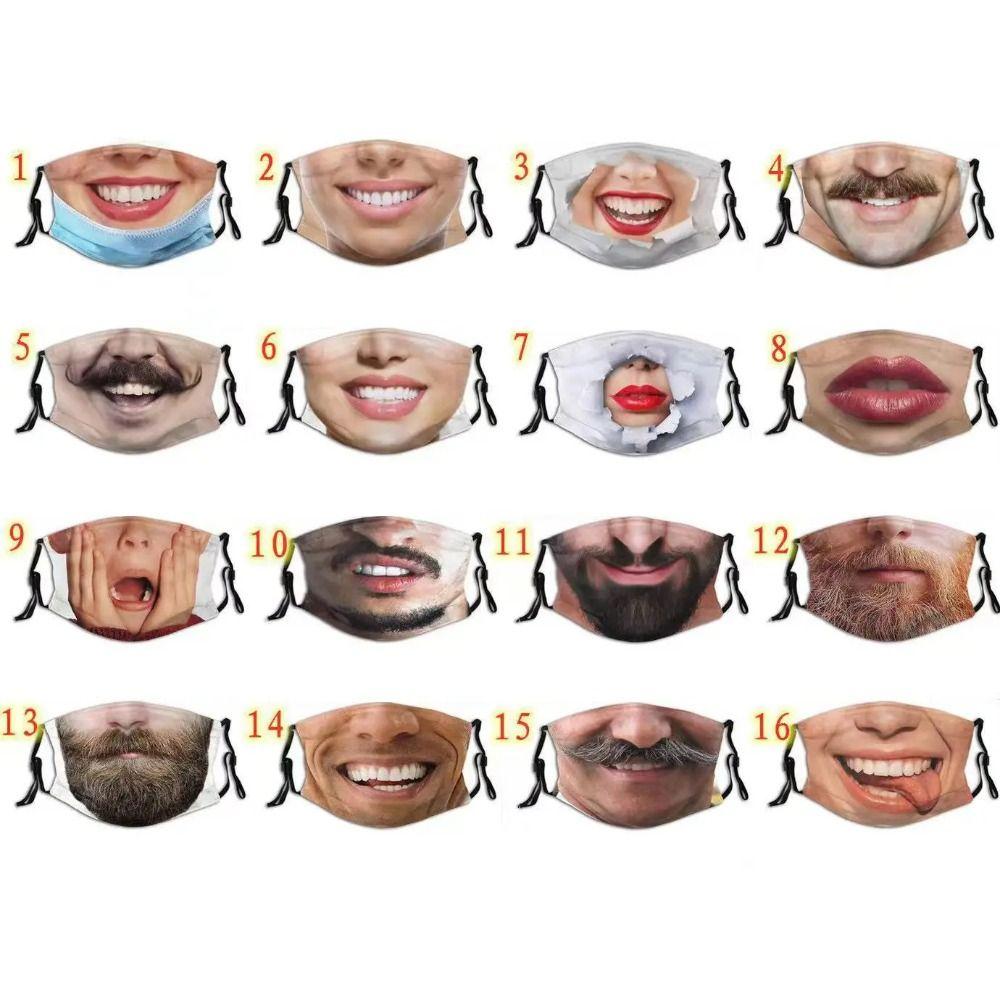 Facial Expression Funny Printed Mask Personality Party Cosplay Mask  Cycling