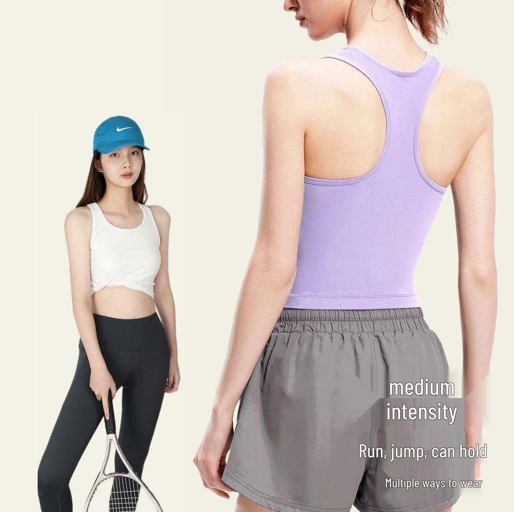 Цельный спортивный бюстгальтер с амортизирующими вкладышами - Жилет для пилатеса и фитнеса