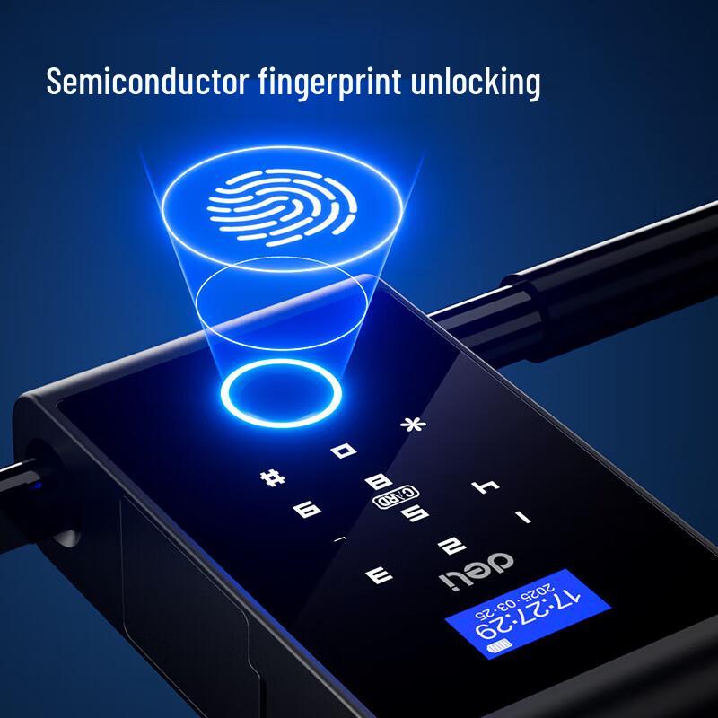 Deli No-Drill Glass Door Fingerprint Lock CN plug (adapter included)