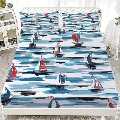 Новая Морская Океанская Парусная Лодка Ocean Spirit Простыня на резинке Размер Кинг Квин Одинарный Комплект простыней на резинке с наволочкой Подарок для подростков мальчиков