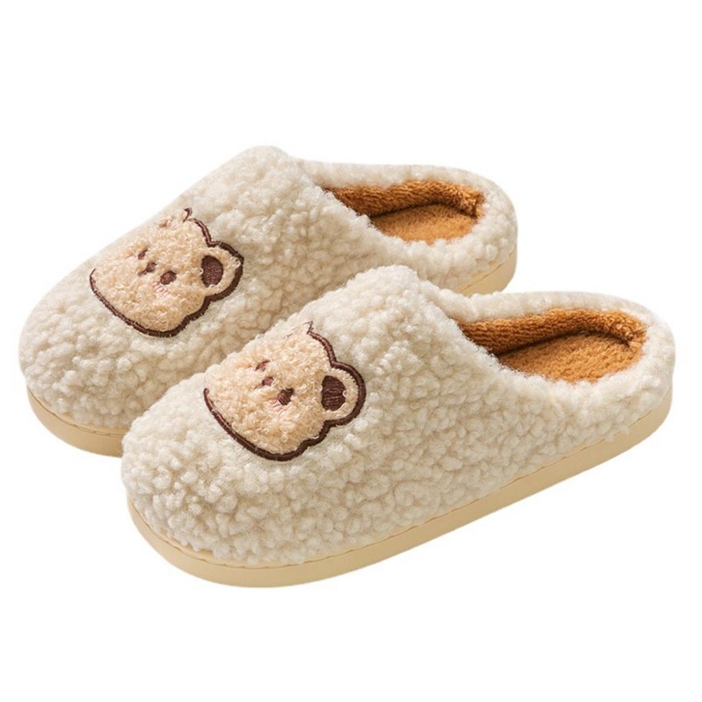 Cotton Slippers for Men In Winter, Cute Indoor Fur Shoes, Warm and Non Slip, Household Velvet Slippers for Women