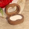 Solid Walnut Wood Jewelry Storage Box With Oval Acrylic Window For Engagement Rings, Earrings, And Accessories