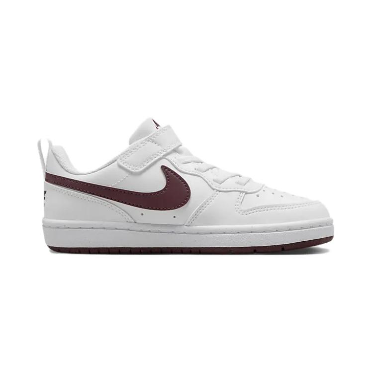 Nike Кроссовки Court Borough Low Recraft PS белые бордовые Crush Kids DV5457-112