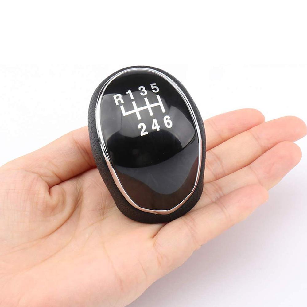 6 Speed Manual Stick Car Gear Shift Knob Auto Lever Shifter Head Handball For Hyundai IX35 2012 - 2016 Black / Chrome