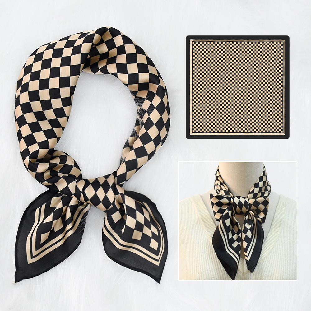 Женский новый модный шелковый шарф с имитацией атмосферы, защитный шарф для шеи, весна, лето, осень, квадратный шарф