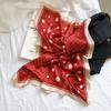 70*70cm Fashion Handkerchief Dot Print Silk Satin Neck Scarf For Women Small Shawls Hair Scarfs Female Bag Scarves For Ladies