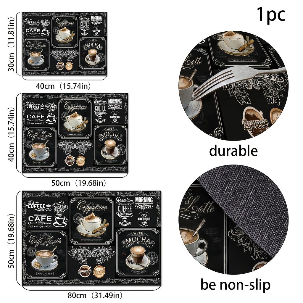 1 шт. резиновый коврик для сушки с ретро-кофейной посудой, кофейней, рестораном, кухонным ковром, столовой посудой, прочным ковриком для стола из диатомовой грязи, ковриком для домашних животных, кофейной посудой ADM