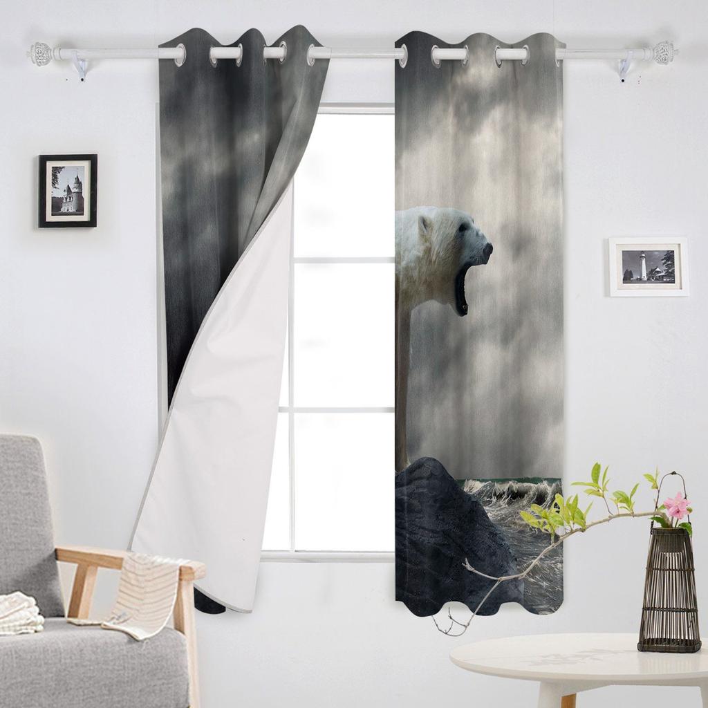 Полярный Медведь Риф Темные Облака Домашний Декор Оконные Шторы Спальня Кухня Шторы Панельные Шторы для Гостиной