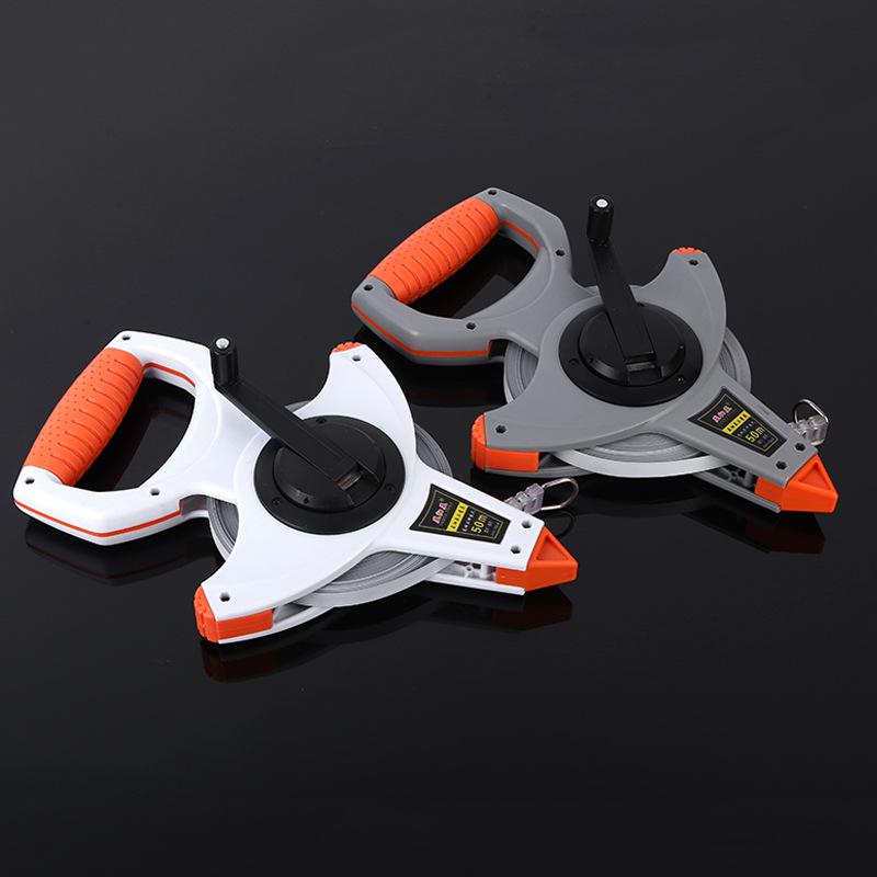 50м Ручная нейлоновая и стальная лента-рулетка