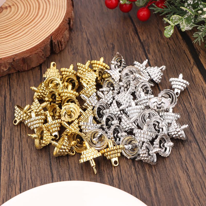 50/100Pcs Pendant Set Balls Charms Pendants Caps Decoration Holder Sphere Stand Replacement Creative Accessory Christmas Parts