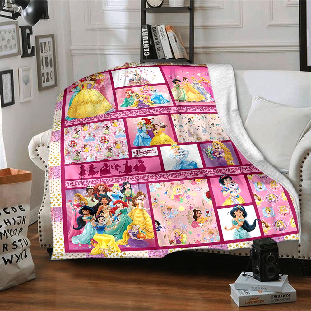 Princesses Pink Fantasy Blanket Soft Throw Blanket For Home Bedroom Bed Sofa Travel Office Solid Christmas Blanket