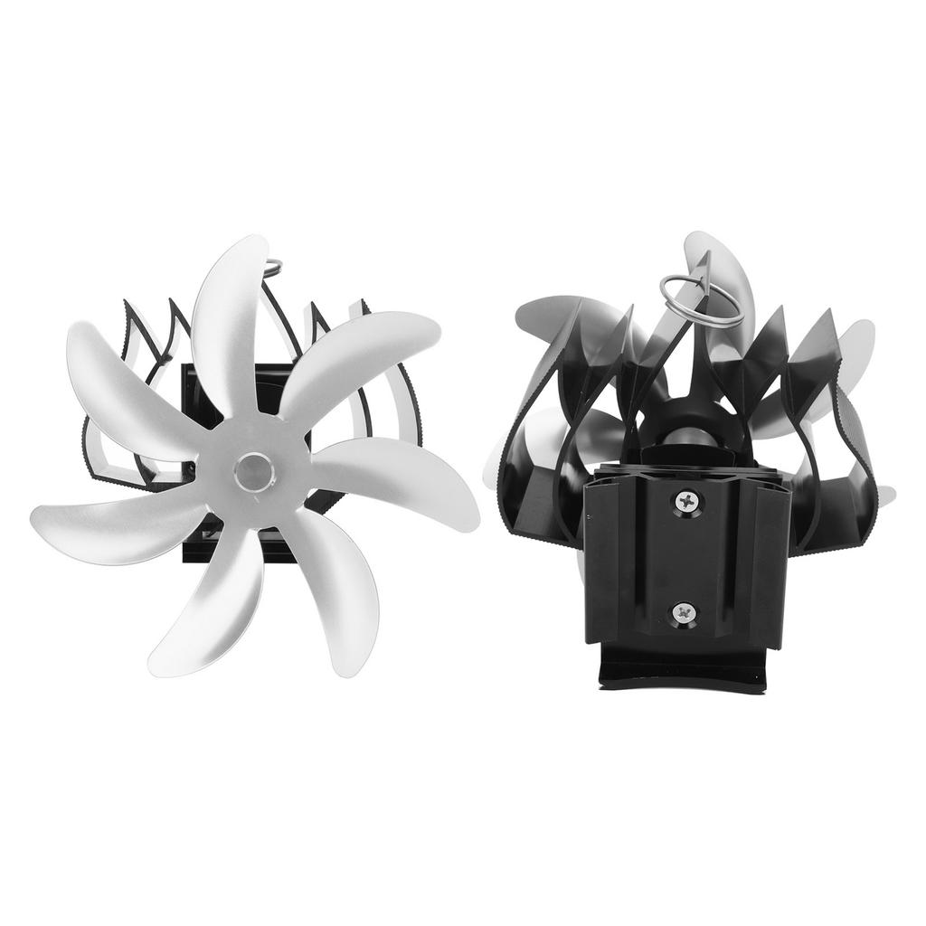 Вентилятор для дровяной печи с 7 лопастями из алюминиевого сплава, малошумный, настенный, работающий от тепла, вентилятор для печи с креплением