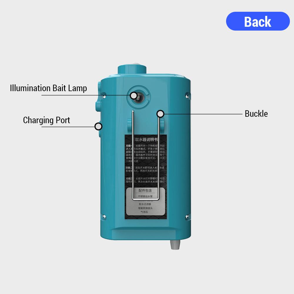 Portable Intelligent Fishing Oxygen Pump Induction LED Lighting Water Absorber