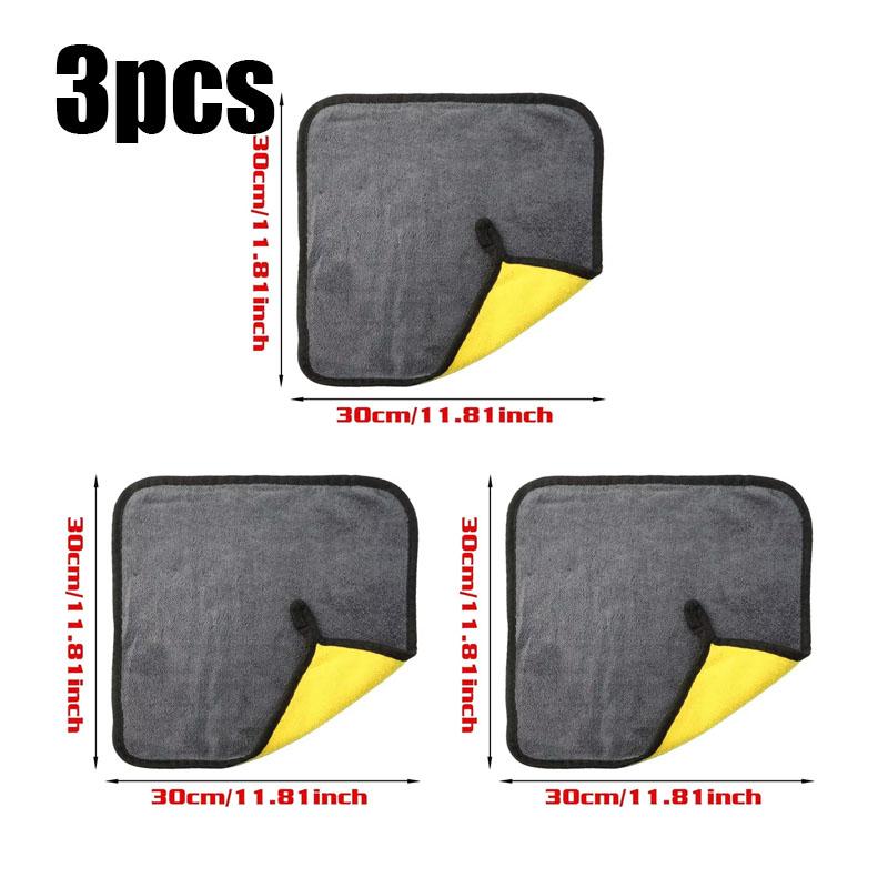 1/2/3/5/6Pcs Car Wash Microfiber Towel 30*30/40/60cm Car Cleaning Drying Cloth Care Cloth Car Wash Thickened Towel