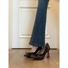 Sheepskin Version~ Square Head Single Shoes Women's Bow Shallow Mouth Evening Shoes Temperament Is Not Tired Feet Thick Heels High Heels