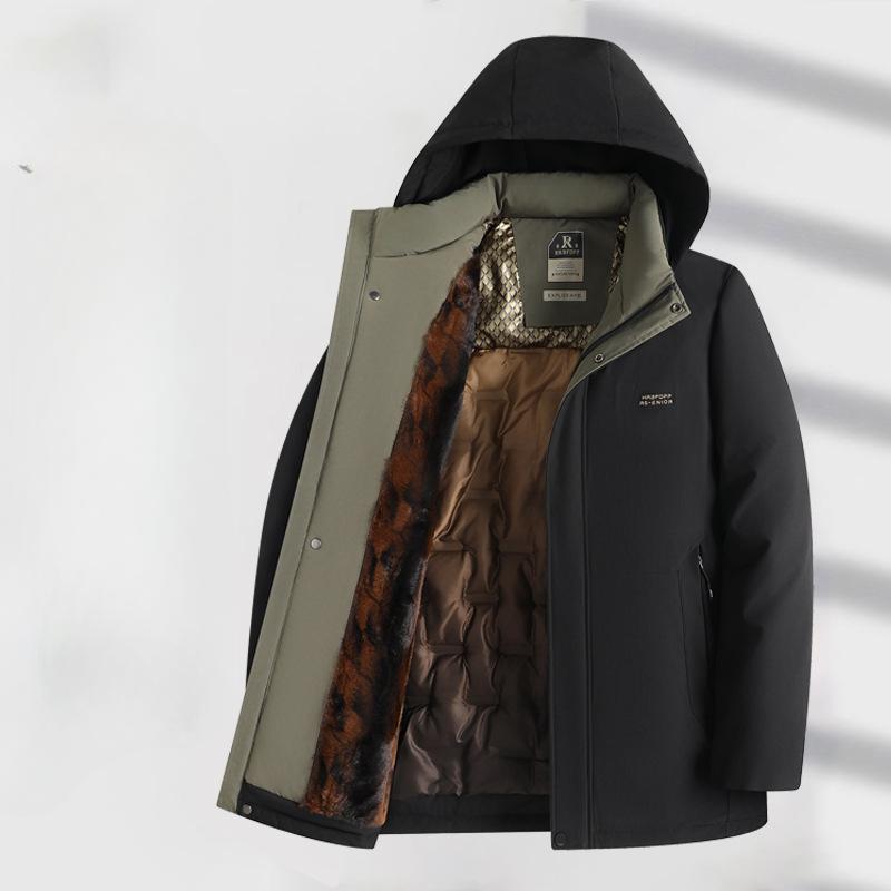 Мужская одежда с хлопковой подкладкой Осенние и зимние модели Кепки для мужчин среднего возраста Деловая утепленная одежда с хлопковой подкладкой