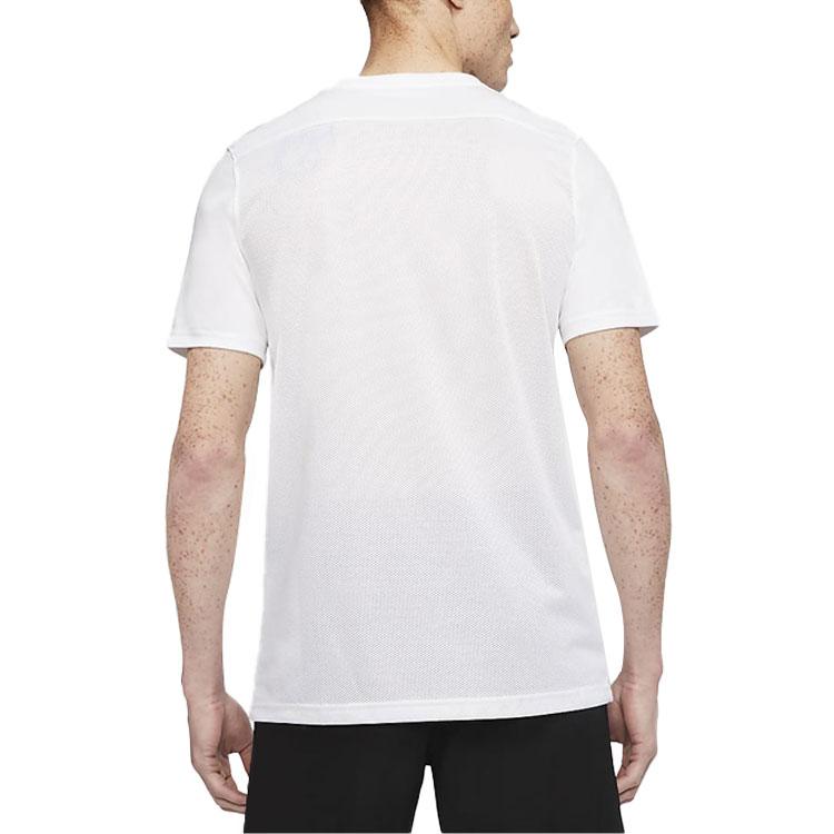 Nike Футболка с круглым вырезом и коротким рукавом с принтом логотипа Dri-Fit, американская версия, мужские топы, белые BV6708-100