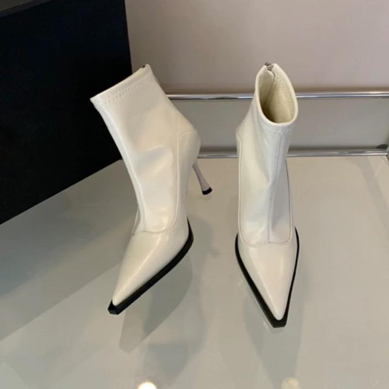 Fashion 2024 Hot Selling Fashion Solid Color Women's Boots Pointed Toe Thin Heels Comfortable Workplace Women's Boots Spring and Autumn