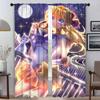Blackout Curtain for Room 2 Panel Sailormoon Shades Halloween Decoration Anti-mosquito Curtains Tulle for Bedroom Partition Home