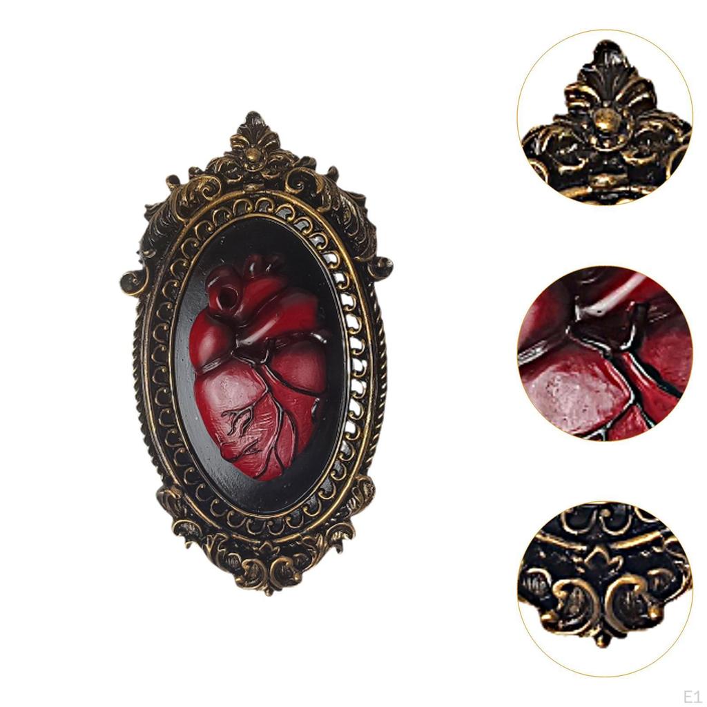 Heart Wall Sculpture Photo Frame Resin Art Craft Artwork Halloween Decoration Gothic Decor