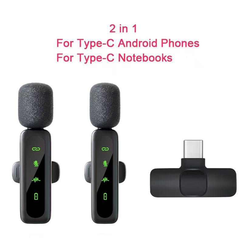 L6 Беспроводной петличный микрофон для мобильного телефона с ветрозащитным чехлом, мини-микрофон для аудио- и видеозаписи для мобильного телефона iPhone Android