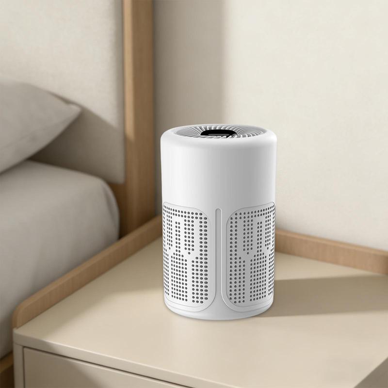 Compact Air Purifier Device Home HEPA Filter Odor Remover Smart Air Cleaner for Fresh Indoor Living White Plastic