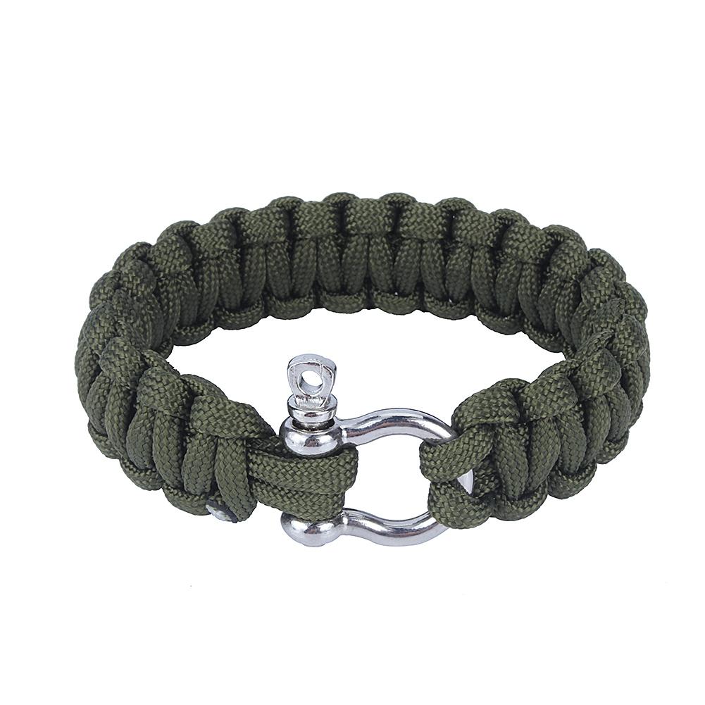Военный 550 Паракордовый плетеный браслет выживания из нержавеющей стали с пряжкой на открытом воздухе