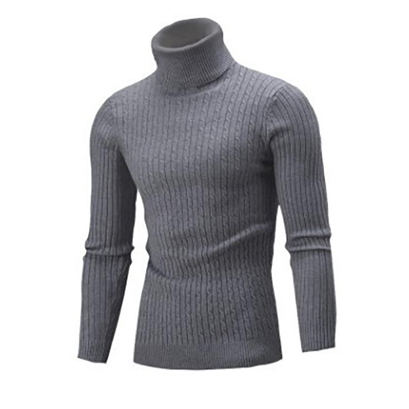 Мужской повседневный тонкий свитер с воротником, теплые топы с длинными рукавами, трикотаж больших размеров, теплый тонкий базовый костюм, теплая одежда, длинный топ