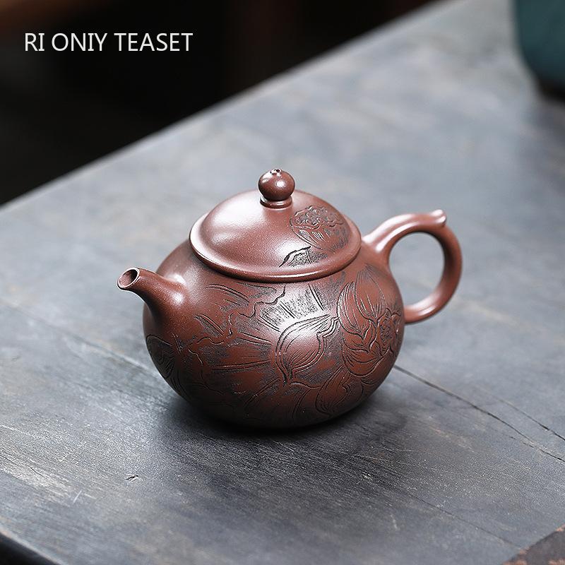 180ml Yixing Purple Clay Teapot Beauty Tea Infuser Kettle Famous Handmade Raw Ore Zisha Tea Pot Chinese Tea Set Customized