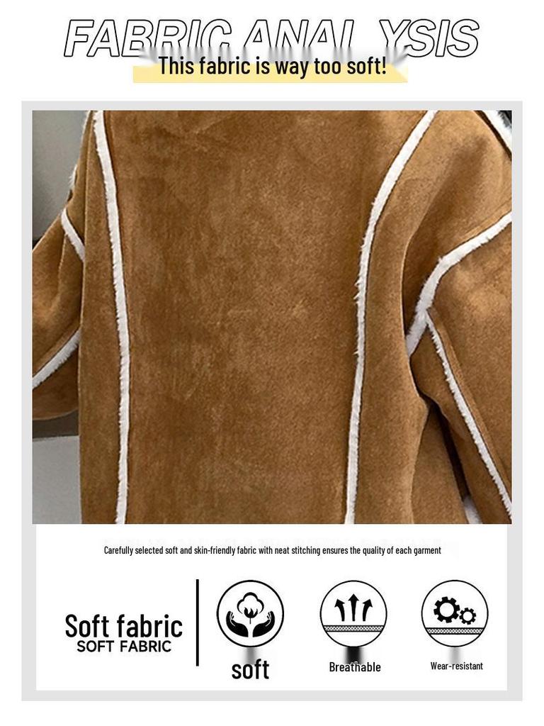 Стильное утолщенное пальто из овчины для девочек - Мода осень/зима 2025