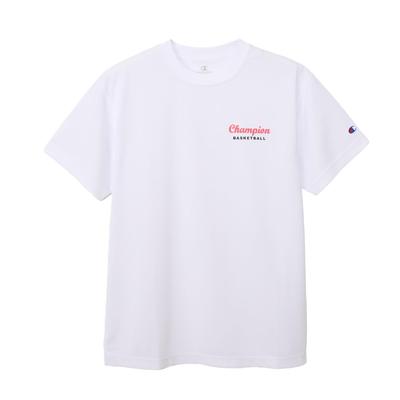 Champion Футболка с коротким рукавом, круглым вырезом, быстросохнущая, с высокой антибактериальной и запахоустойчивой резиновой печатью, белая, для шеи, дышащая, устойчивая, с принтом, футболка,