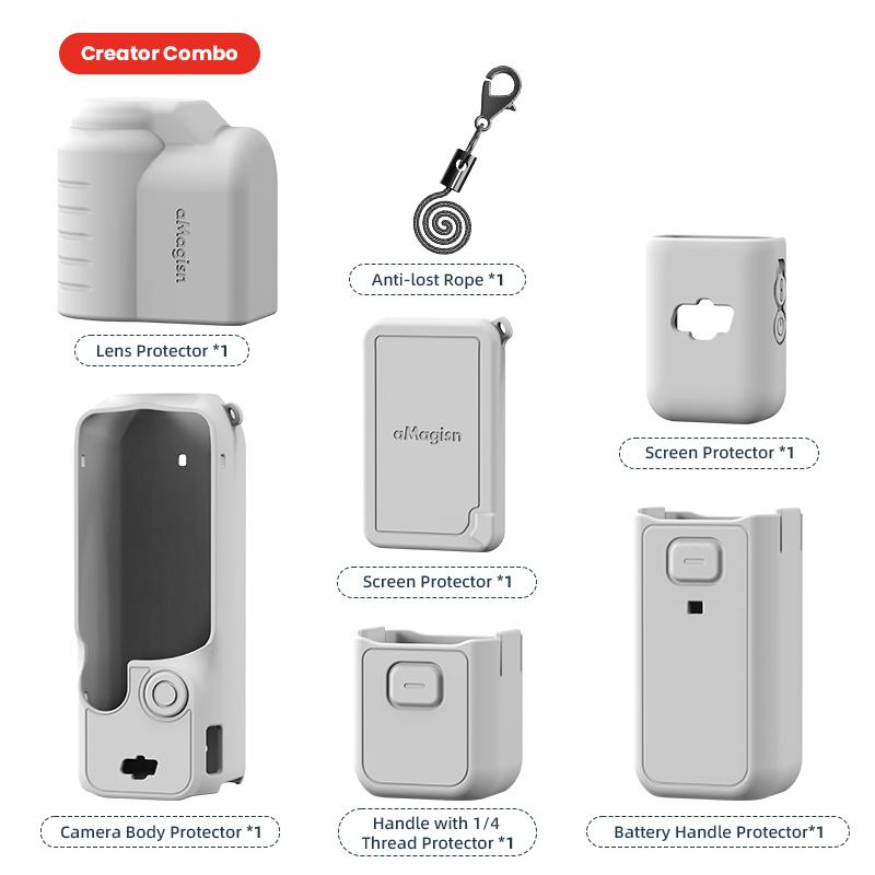 Silicone Case for DJI Osmo Pocket 3 Gimbal Camera Quick Release Anti-Scratch Handle Soft Protective Case Anti-bump Cover