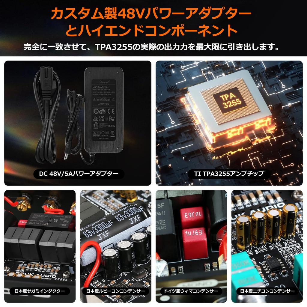 Douk Audio Nobdound A100 HIFI Power Amplifier with PFFB TPA3255 Class D Compact Operational Amplifier Switchable Patented Cooling Method Stereo Mode