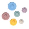 6Pcs Baby Sensory Stacking Rings Educational Squeaky Different Shapes Soft Stacking Circle Toys for