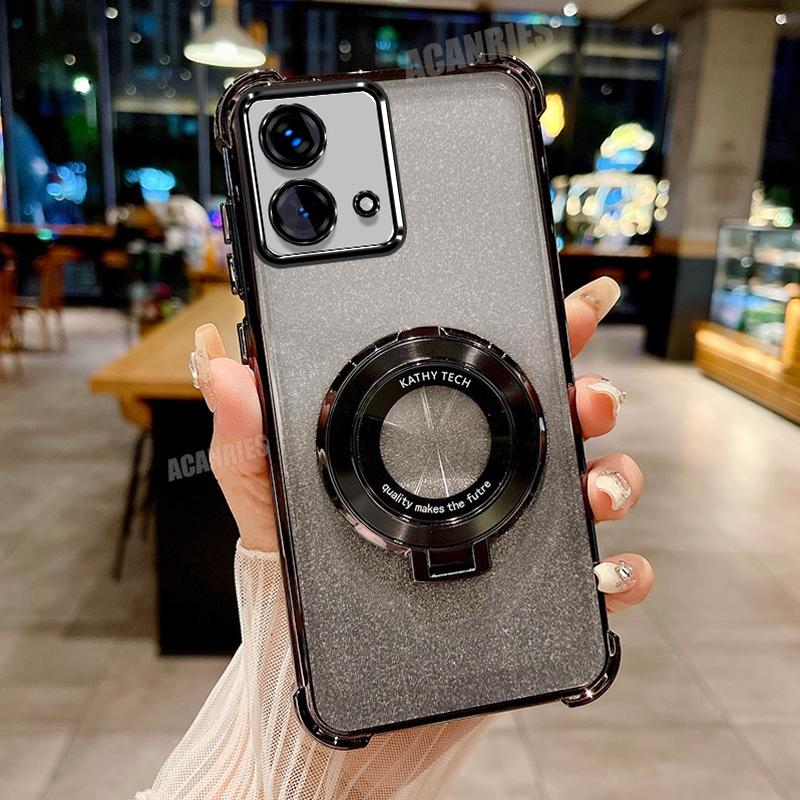 Motog84 Роскошный чехол-держатель с градацией покрытия для Motorola Moto G84 G54 5g G52 G82 G30 G20 G10 Противоударный силиконовый чехол-подставка