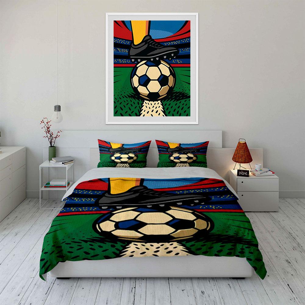 Soccer ball and cleat. Bedding sets Duvet cover sets Duvet covers Pillowcases(1 * Duvet Cover 2 * Pillowcases without duvet insert)
