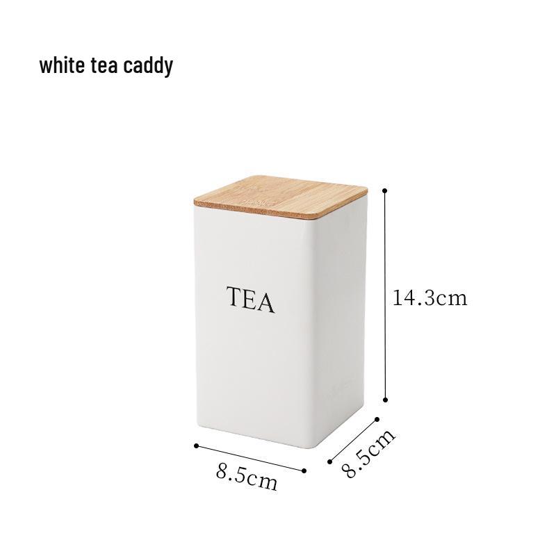 Минималистичная бамбуковая крышка, кованая железная банка для чая и стеклянная банка для хранения