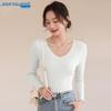 Женский тонкий вязаный топ JEANSWEST с V-образным вырезом и длинным рукавом