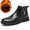Зимние ботинки мужские роскошные брендовые ботинки Chelsea Plus Velvet Boots высококачественные мужские деловые кожаные повседневные ботинки мужские зимние ботинки