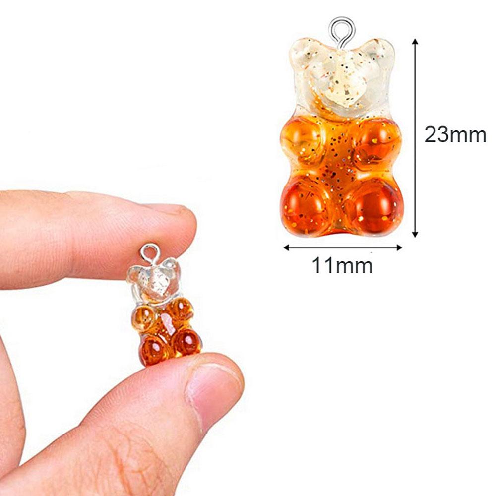 Resin For Earrings Necklace Making Charms DIY Decoration Jewelry Findings Gummy Bear Pendant